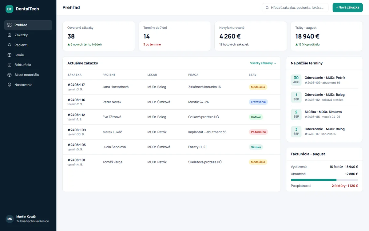 DentalTech – evidenčný systém pre zubné laboratóriá
