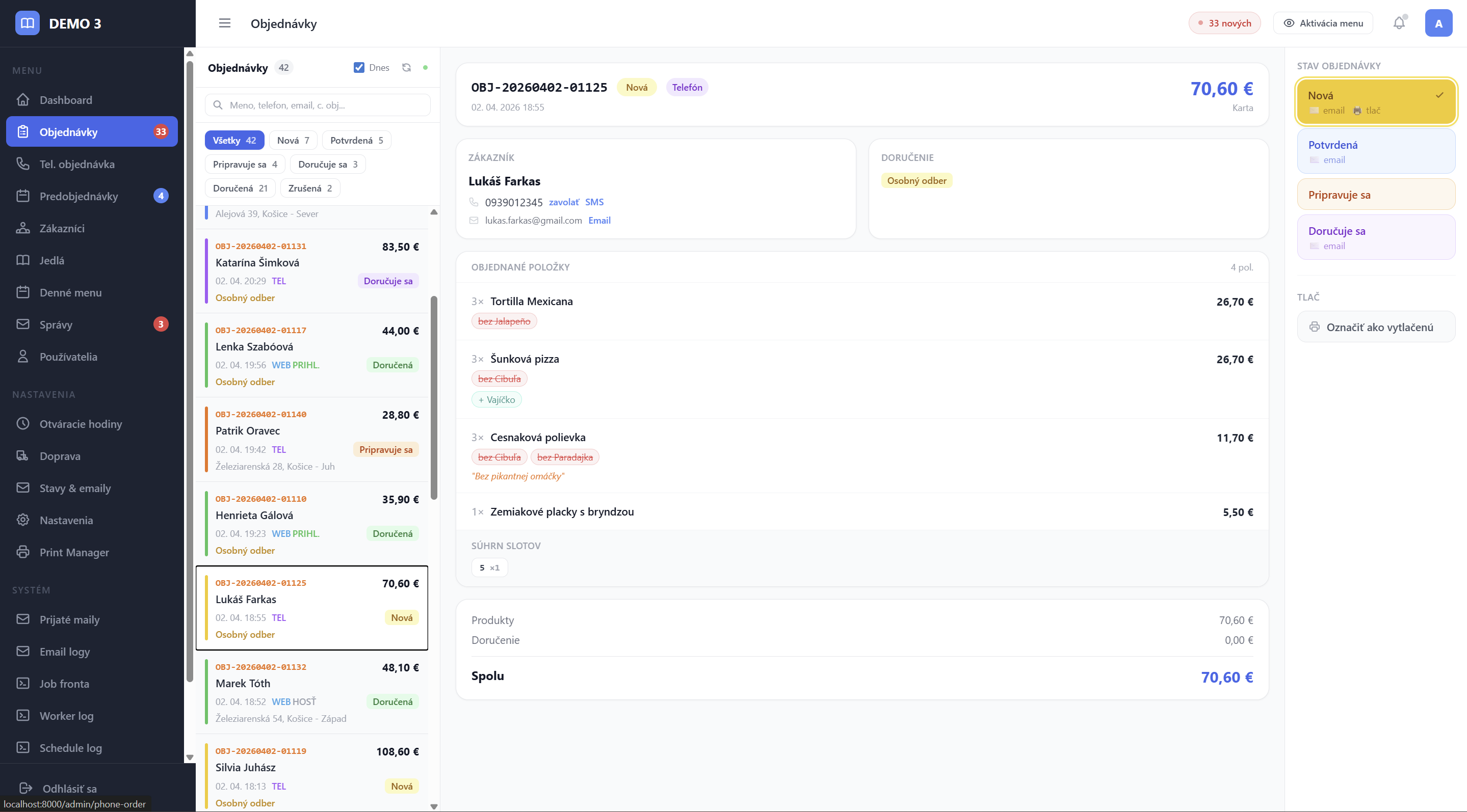 Telefonická objednávka